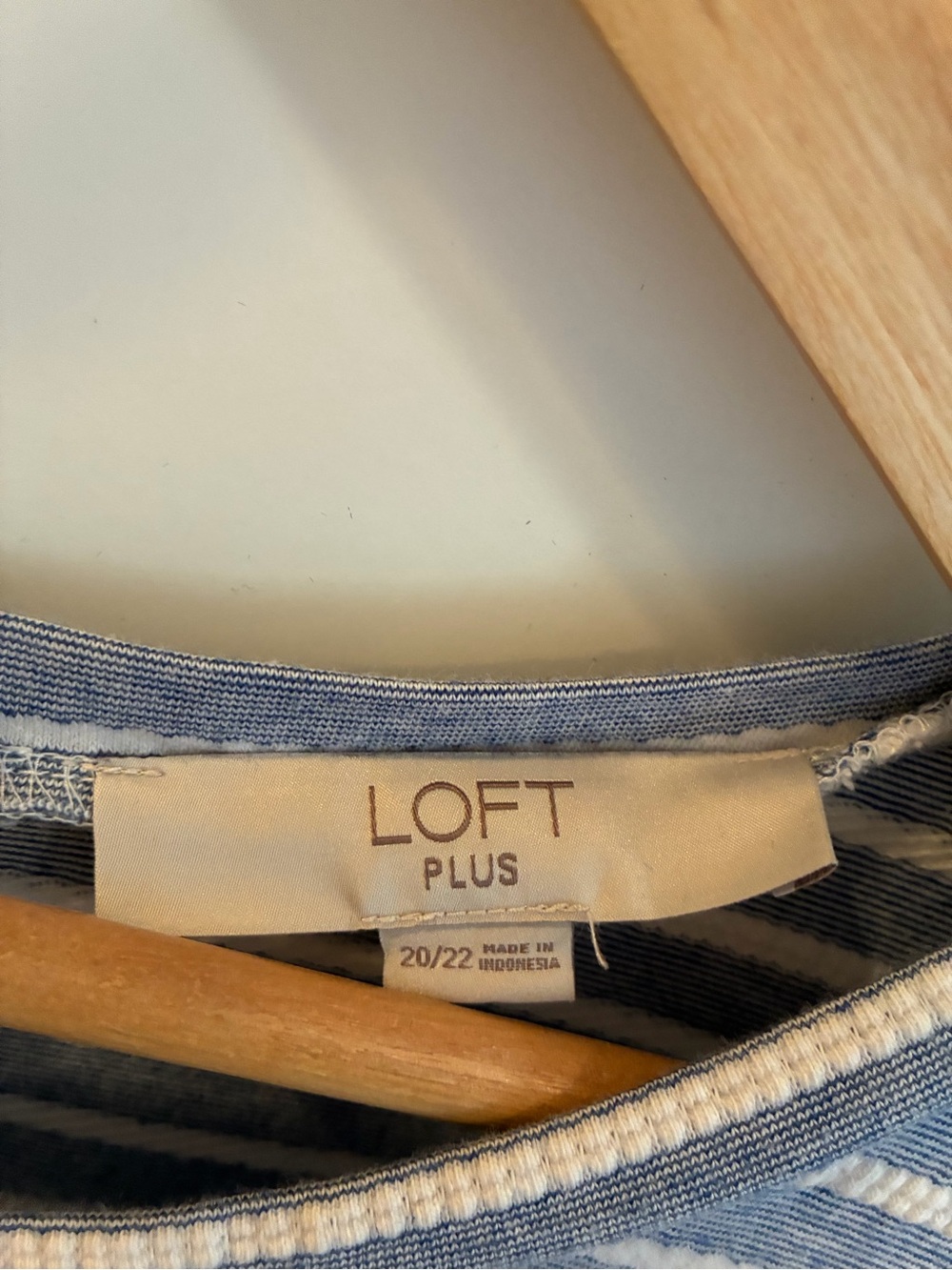 LOFT Chambray Stripe Blue and White Striped Cotton Dress 20/22 Plus - Picture 5 of 8